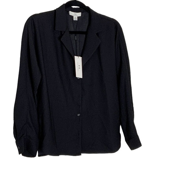 H by HALSTON black buttoned down shirt. NWT Size S - Picture 1 of 7